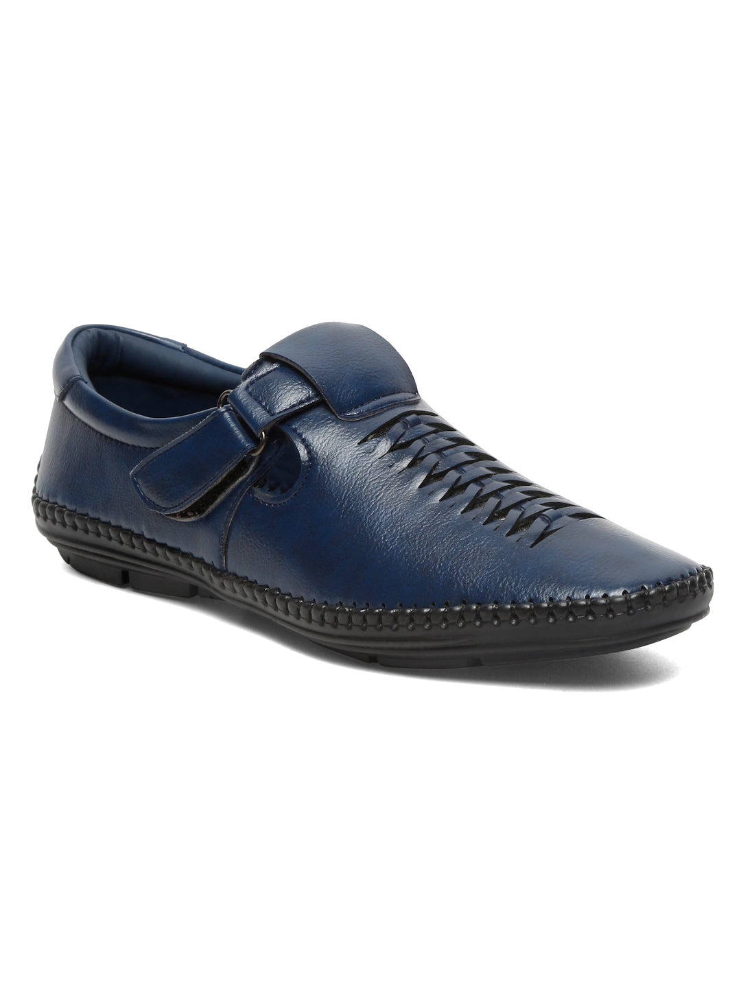 Kosher Navy Roman Faux Leather Men's Casual Sandal