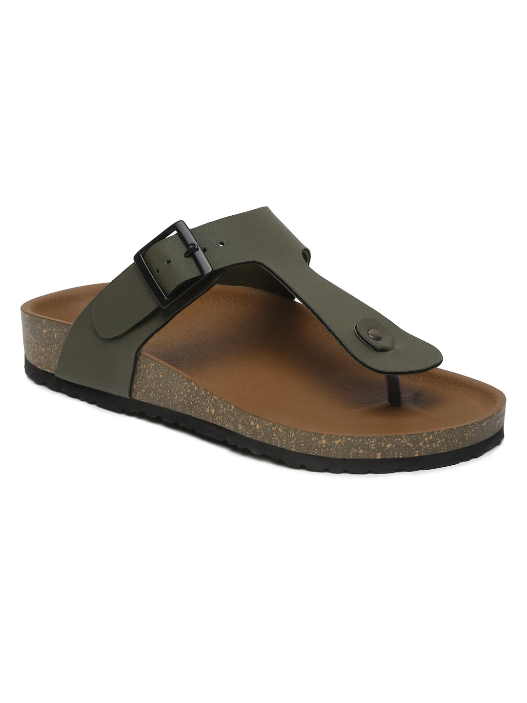 Kosher Olive Color Men's Casual Sandal, Slipper