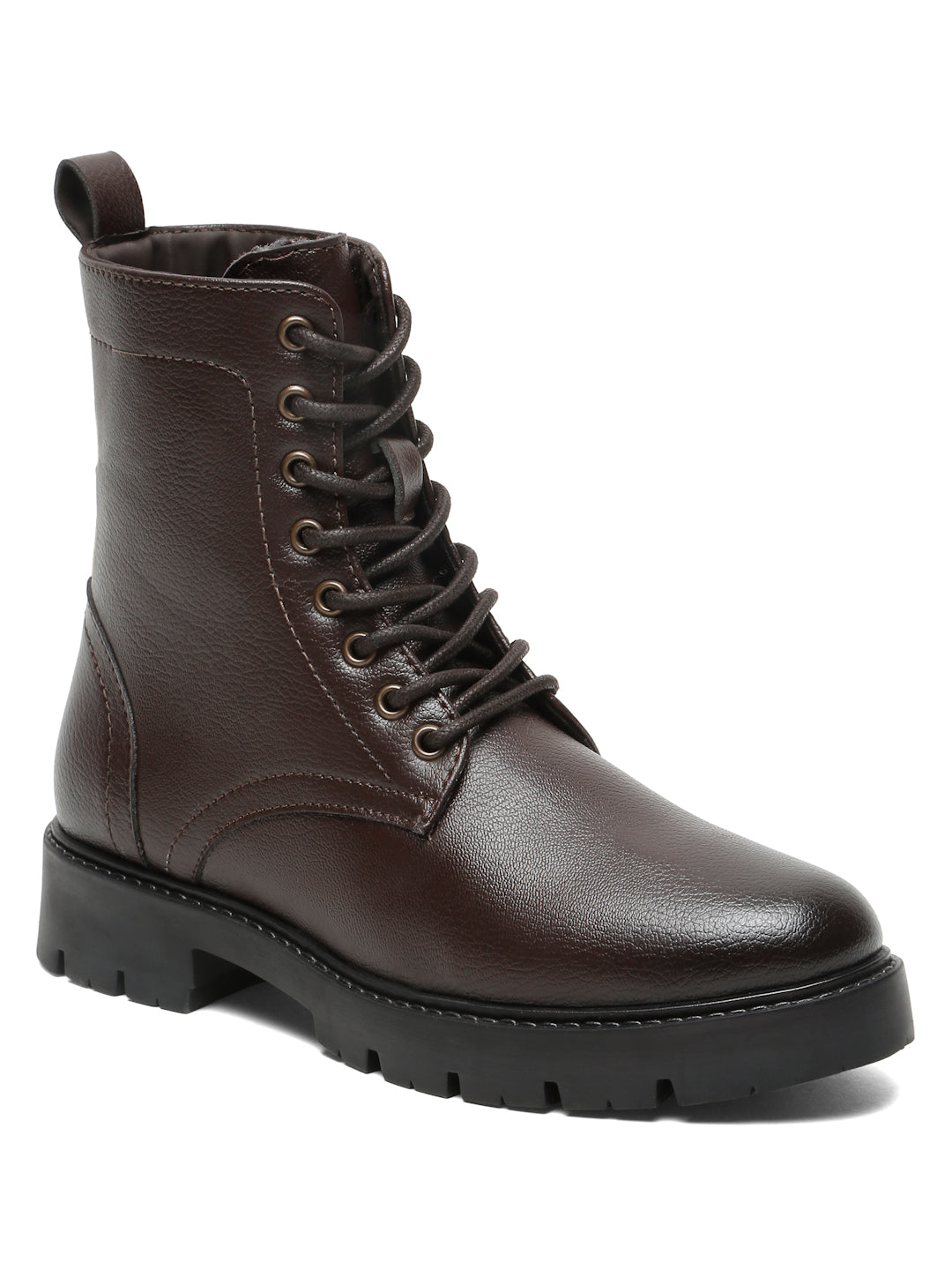 Kosher Elegant Ladies Brown Colour Lace-Up Boots - Stylish & Comfortable