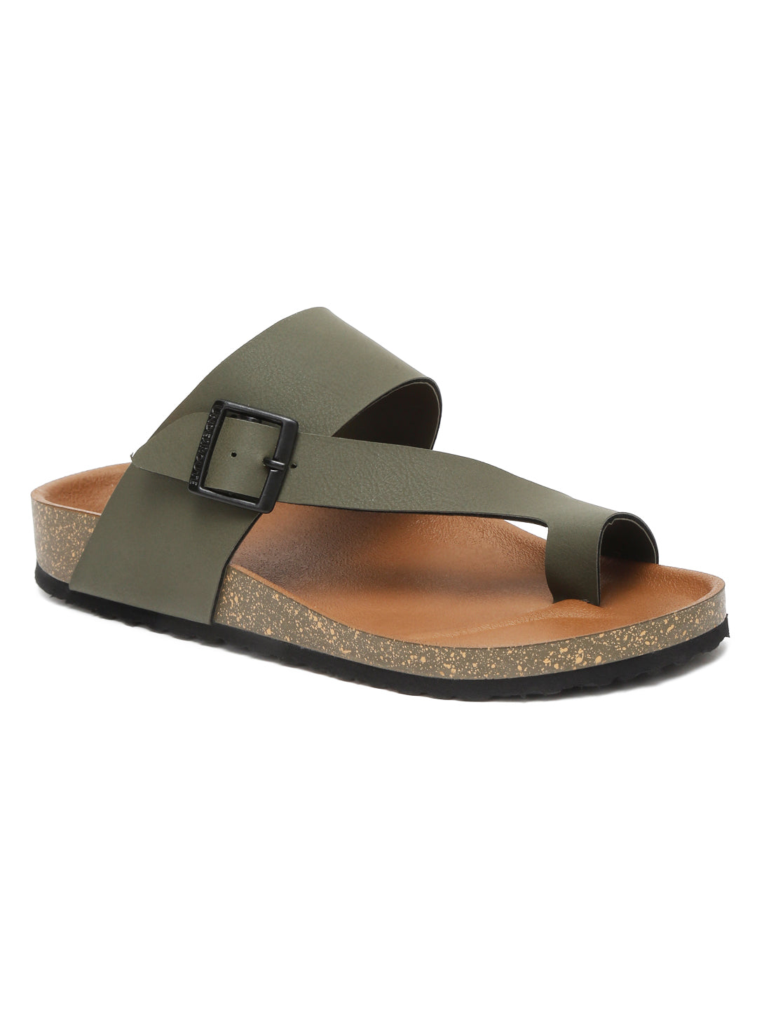 Kosher Olive Color Men's Casual Sandal, Slipper