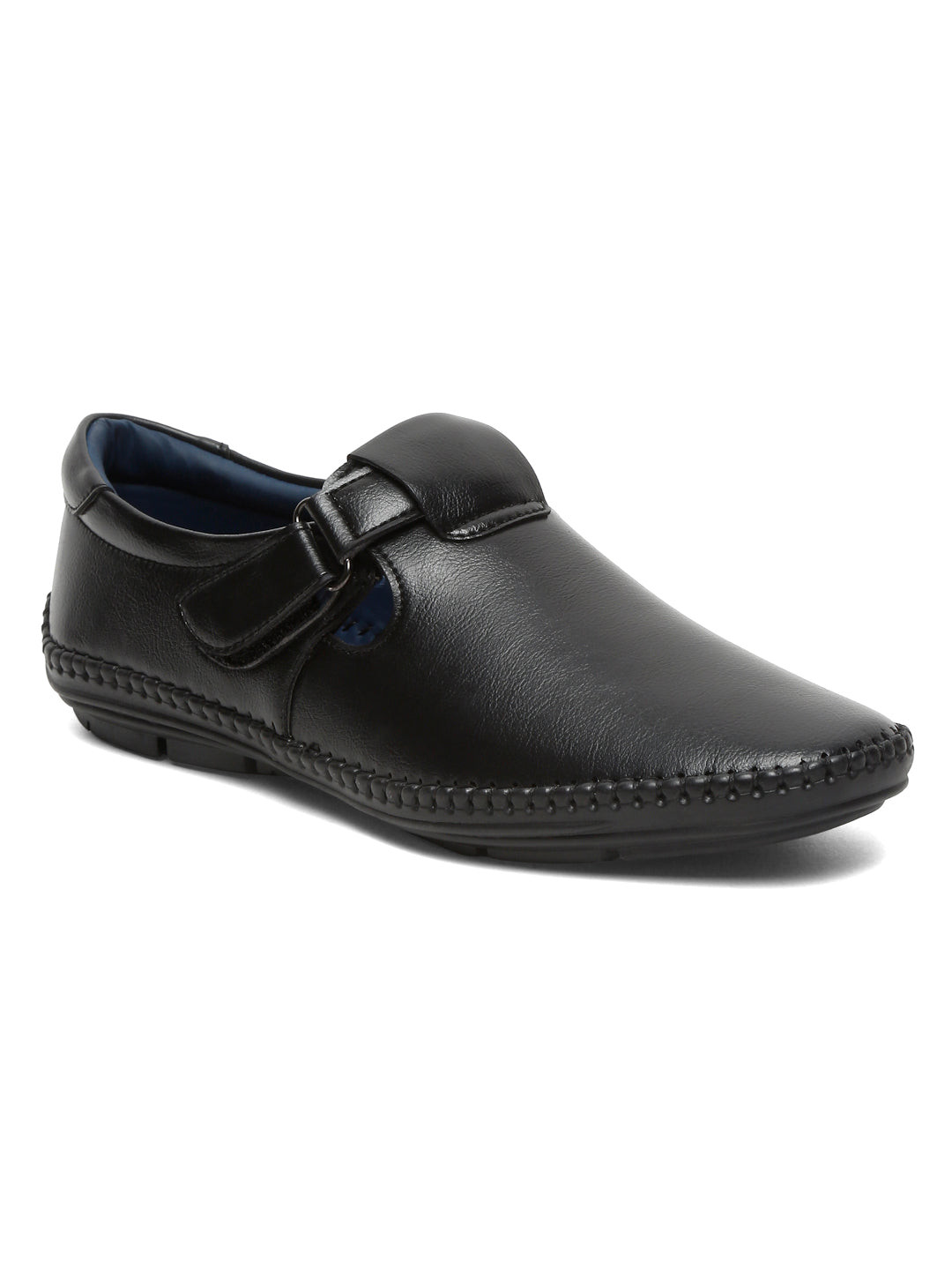 Kosher Black Roman Faux Leather Men's Casual Sandal
