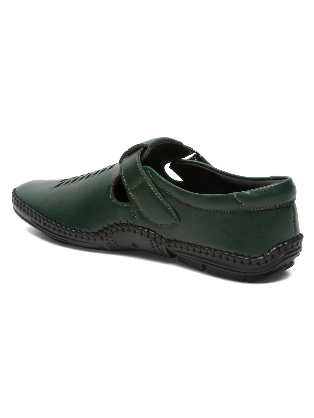 Kosher Green Roman Faux Leather Men's Casual Sandal