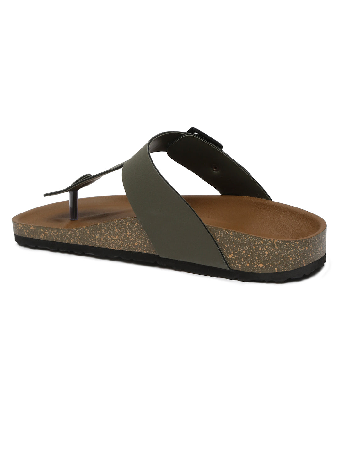 Kosher Olive Color Men's Casual Sandal, Slipper