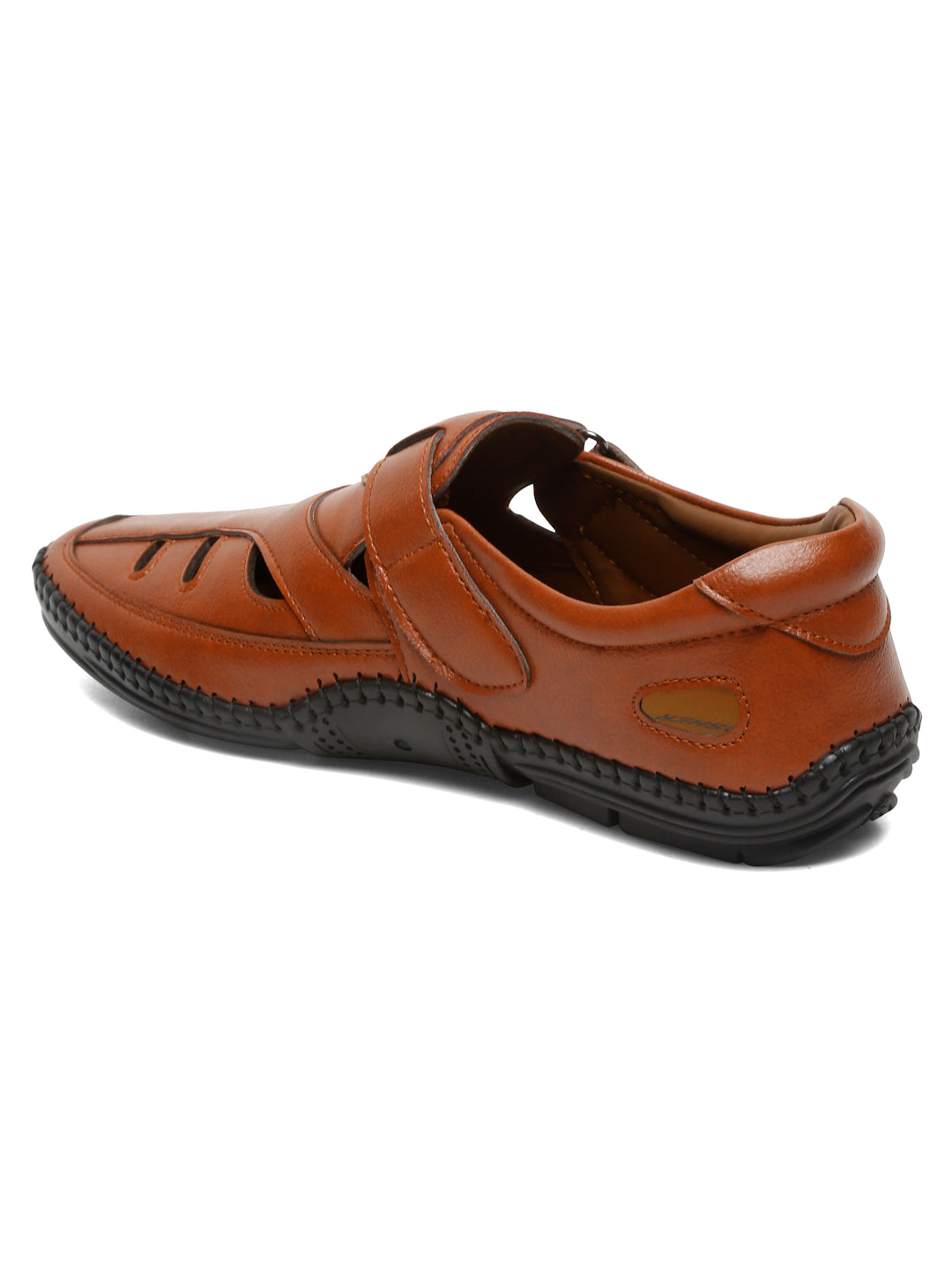 Kosher Tan Roman Faux Leather Men's Casual Sandal