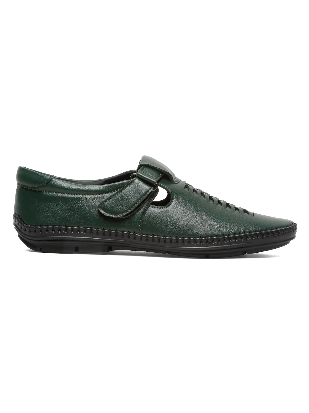Kosher Green Roman Faux Leather Men's Casual Sandal
