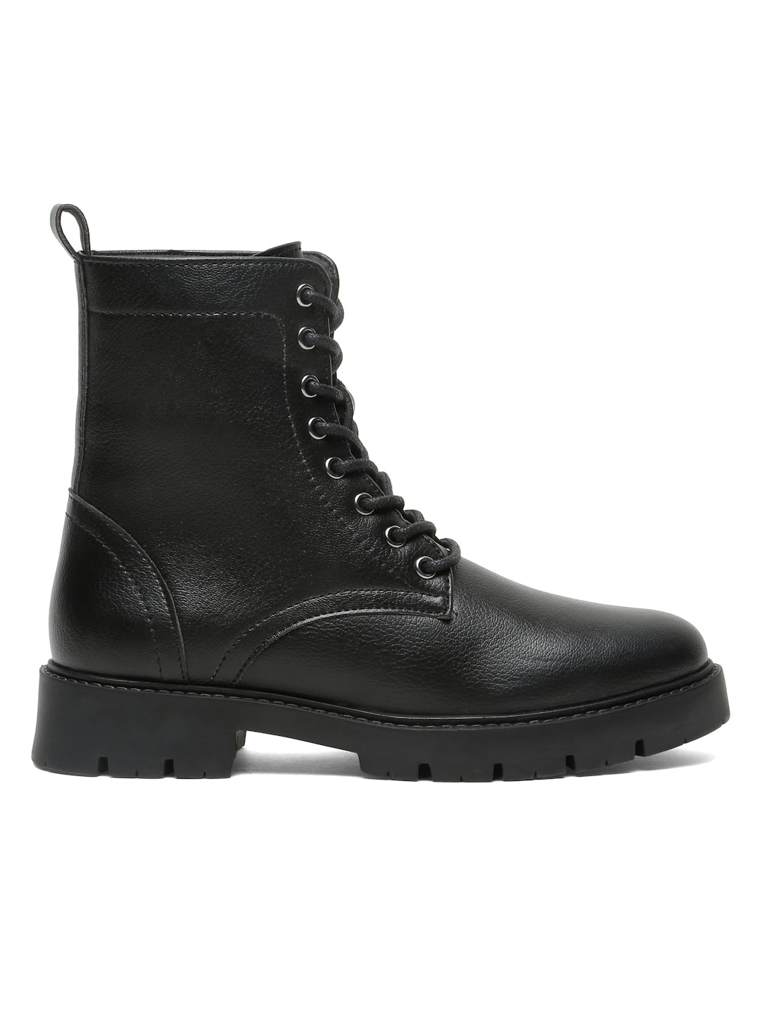 Kosher Elegant Ladies Black Colour Lace-Up Boots - Stylish & Comfortable