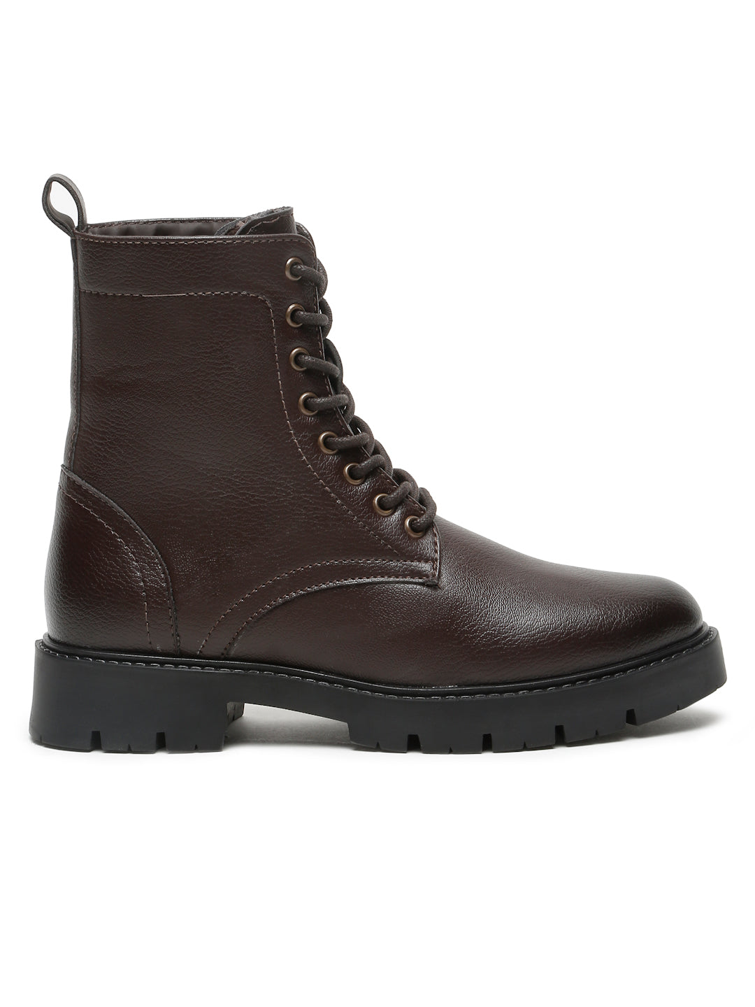 Kosher Elegant Ladies Brown Colour Lace-Up Boots - Stylish & Comfortable