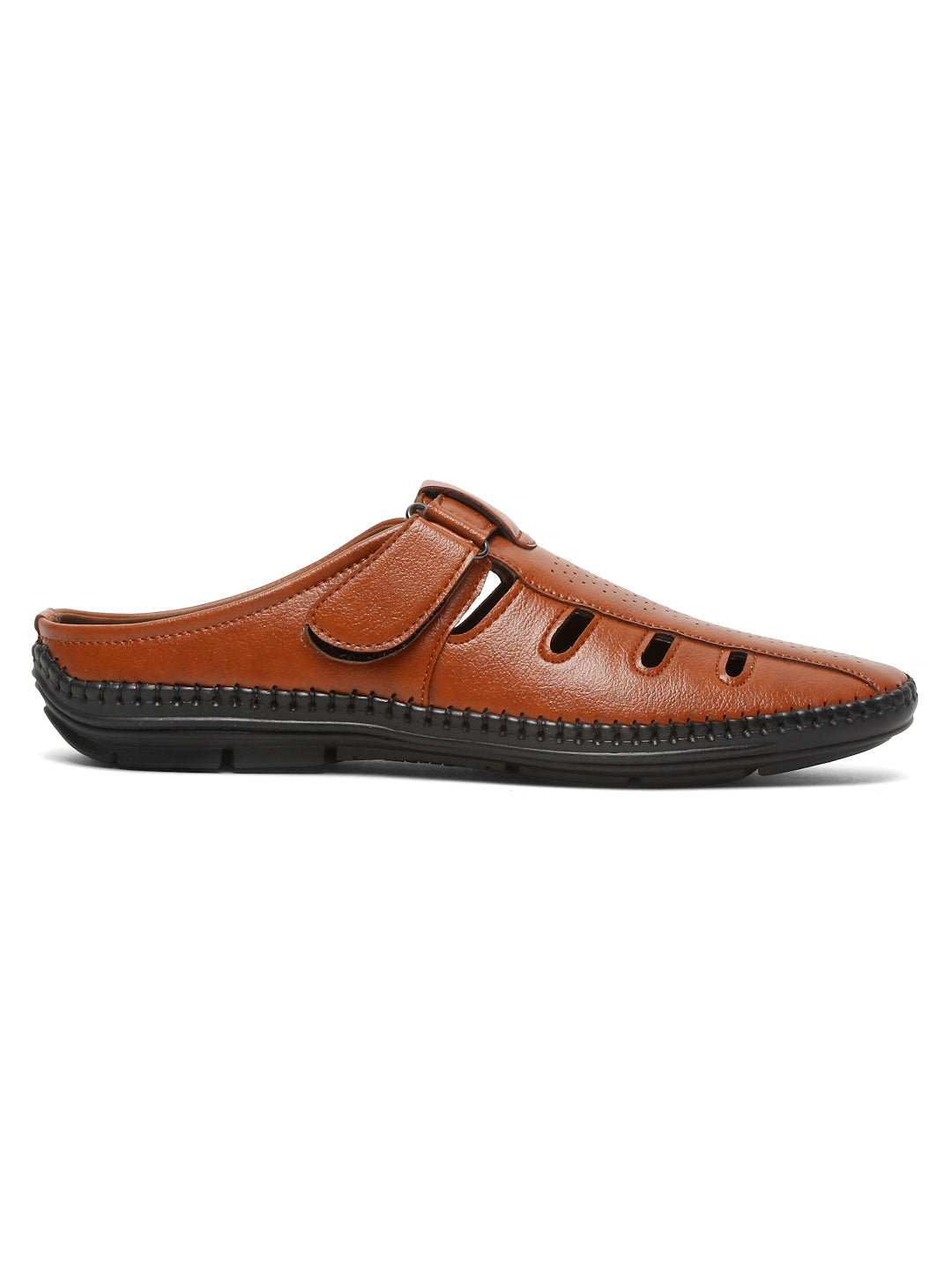 Kosher Tan Bantu Roman Faux Leather Men's Casual Sandal