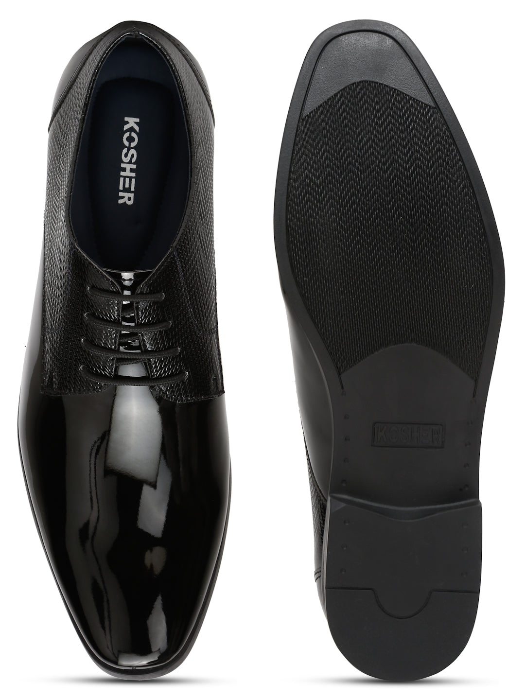 Kosher Black Color Lace-up Formal Shoes