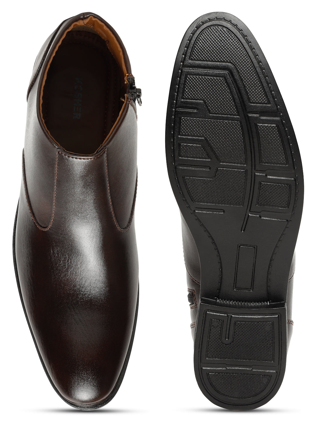 Kosher Brown color Slip-on Zip/Boot Shoes For Men