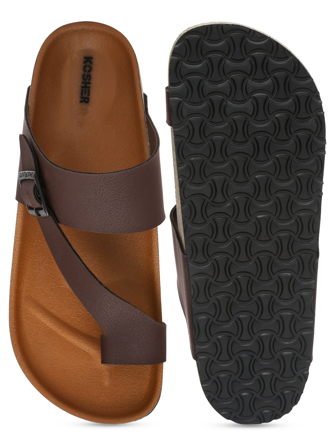 Kosher Brown Color Men's Casual Sandal, Slipper