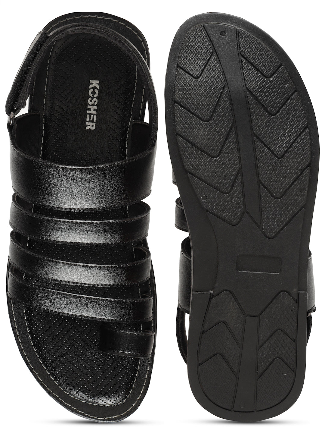 Kosher Black Men's formal sandal