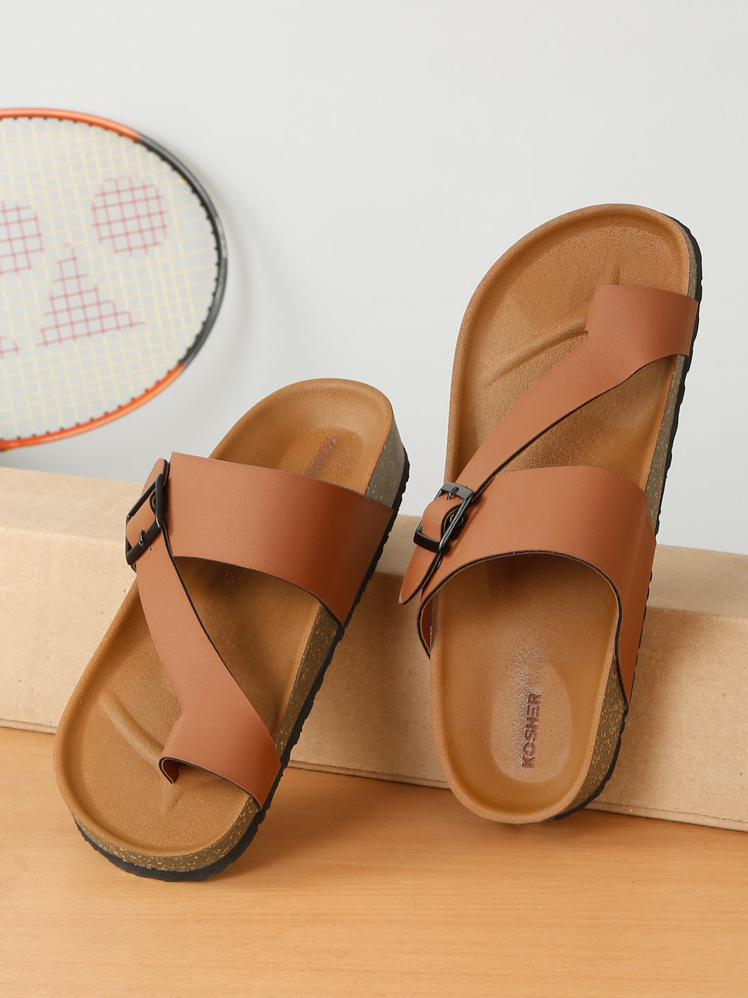 Kosher Tan Color Men's Casual Sandal, Slipper