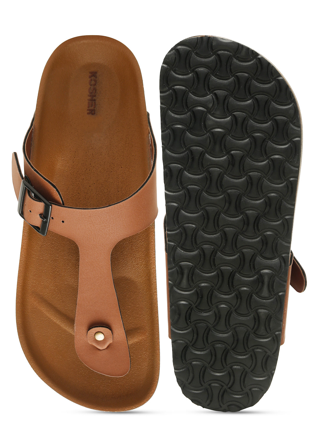 Kosher Tan Color Men's Casual Sandal, Slipper