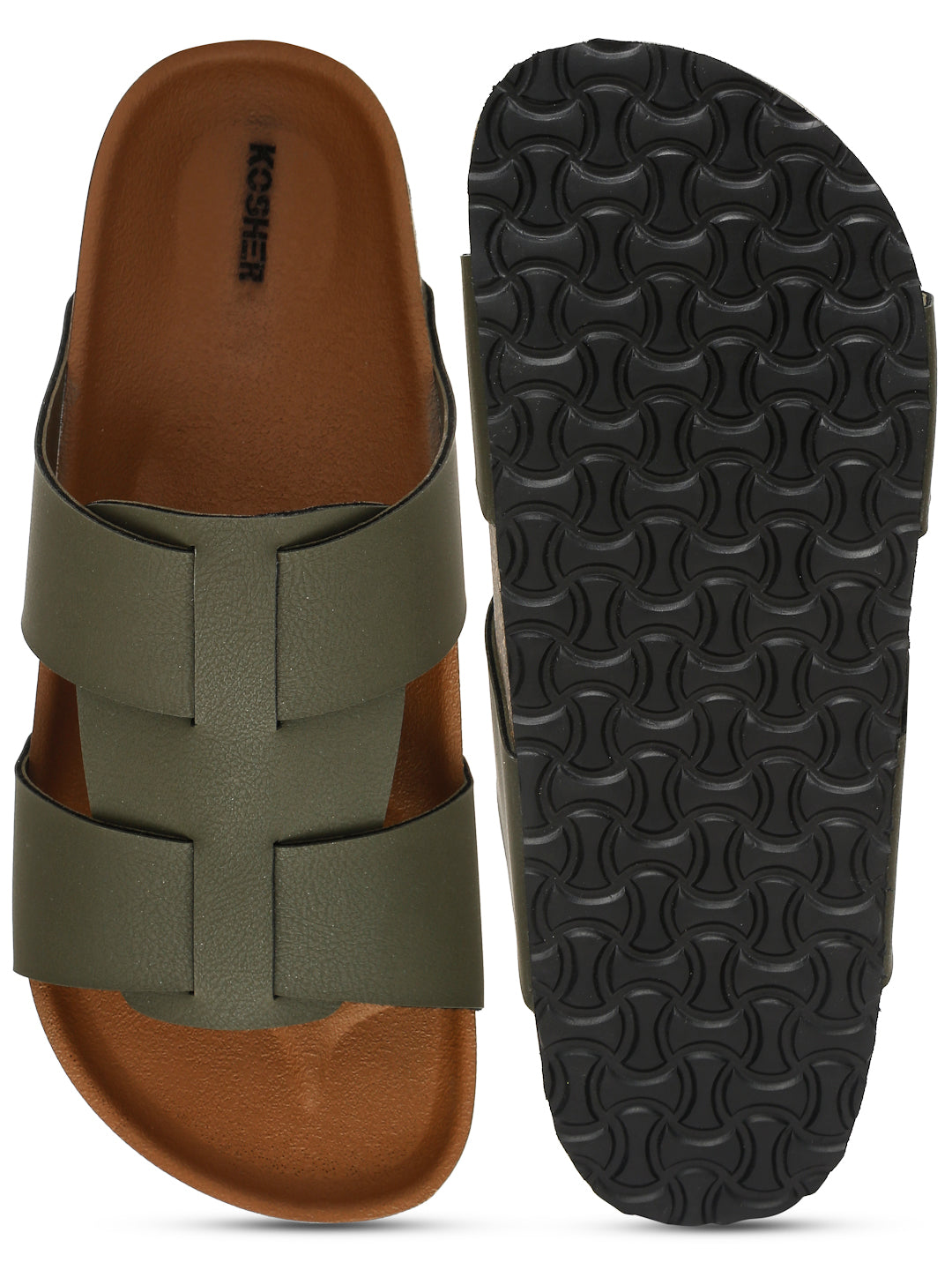Kosher olive color casual slipper