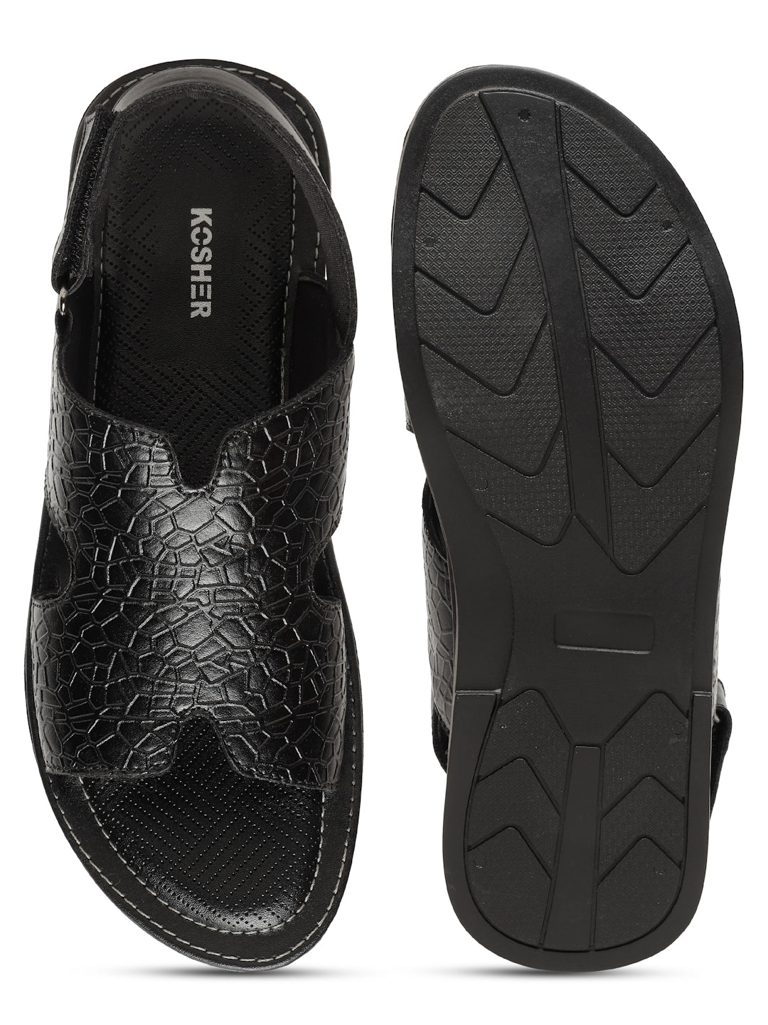 Kosher Black Men's formal sandal