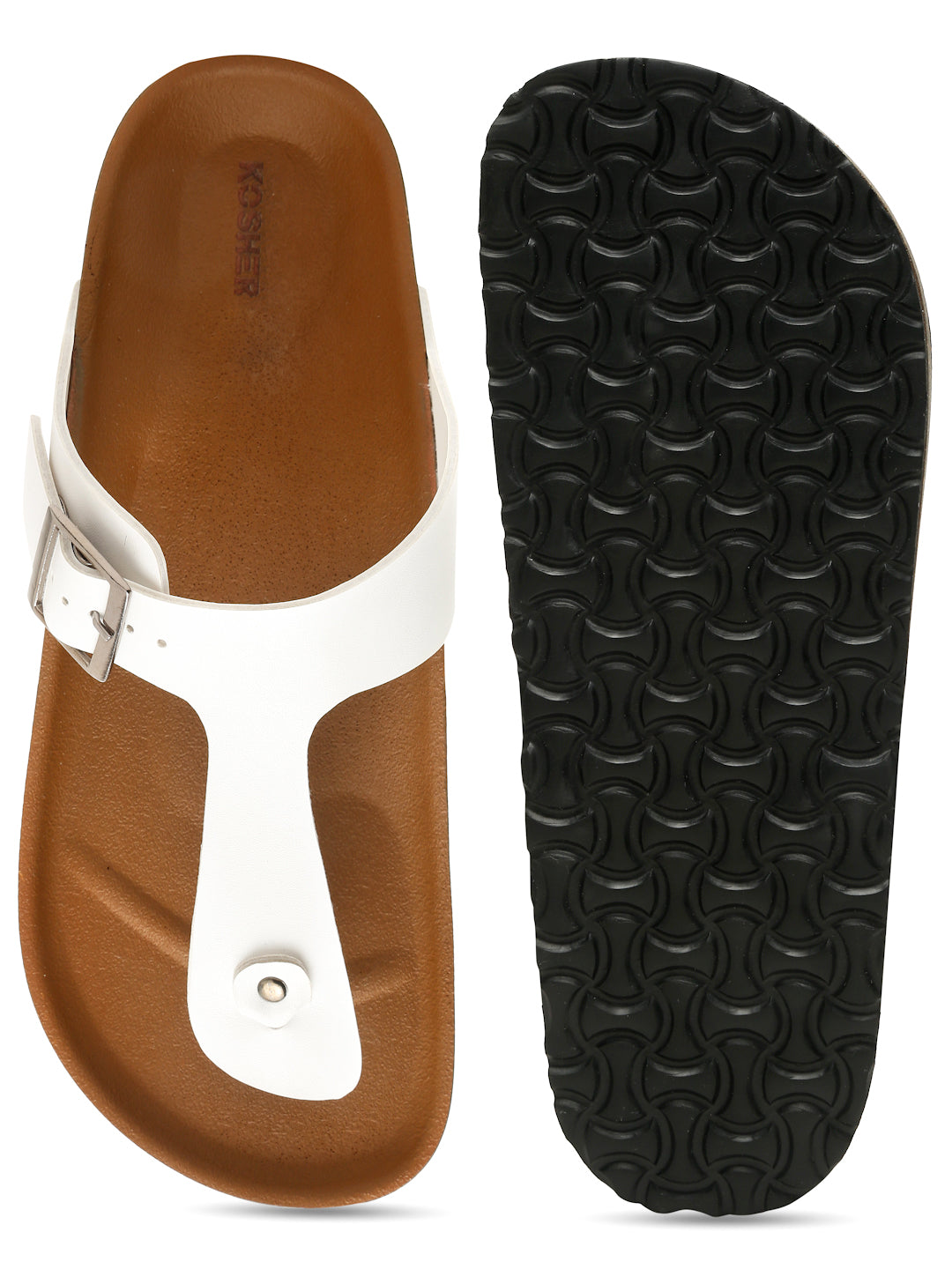 Kosher White Color Men's Casual Sandal, Slipper