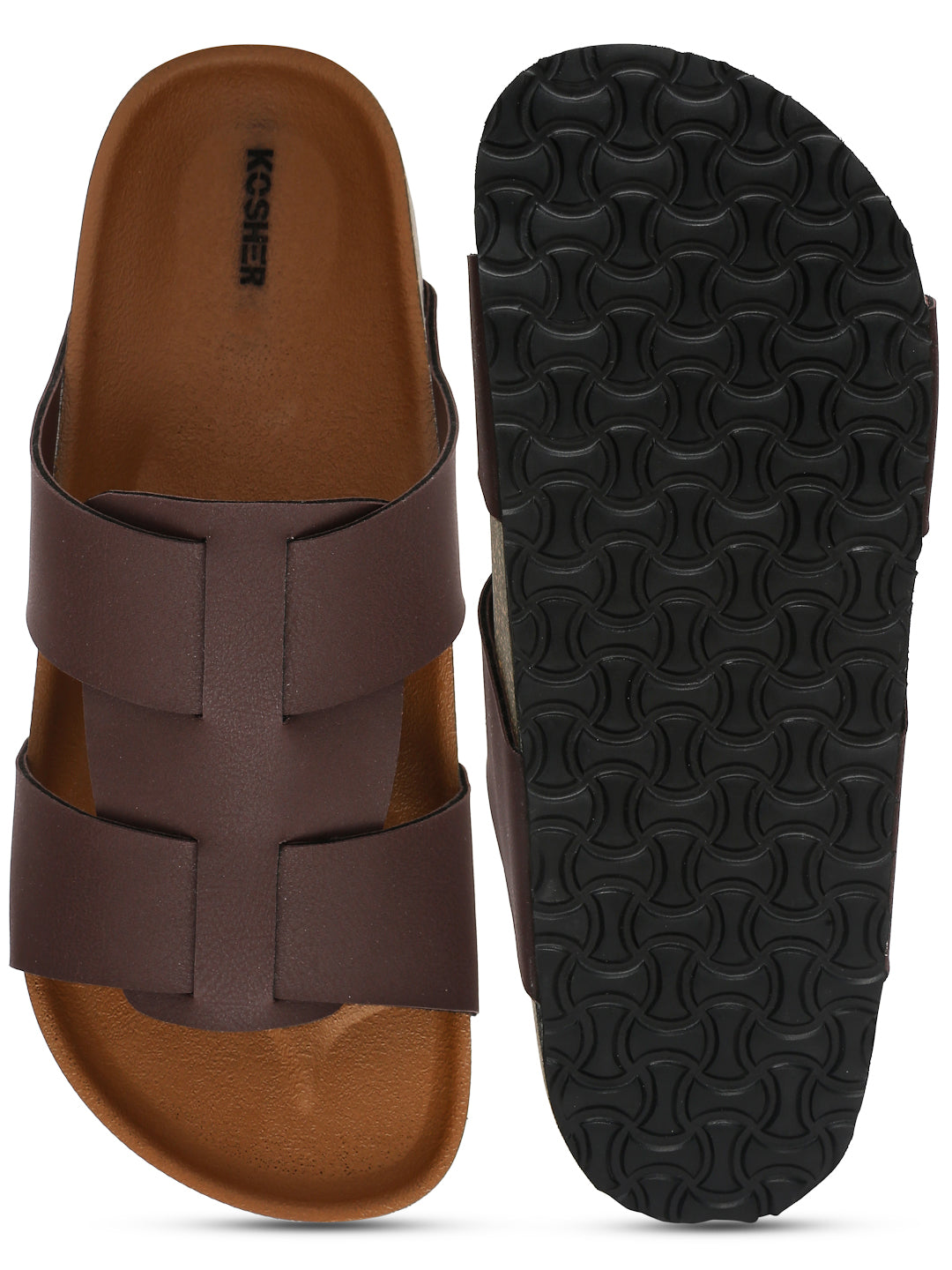 Kosher brown color casual slipper
