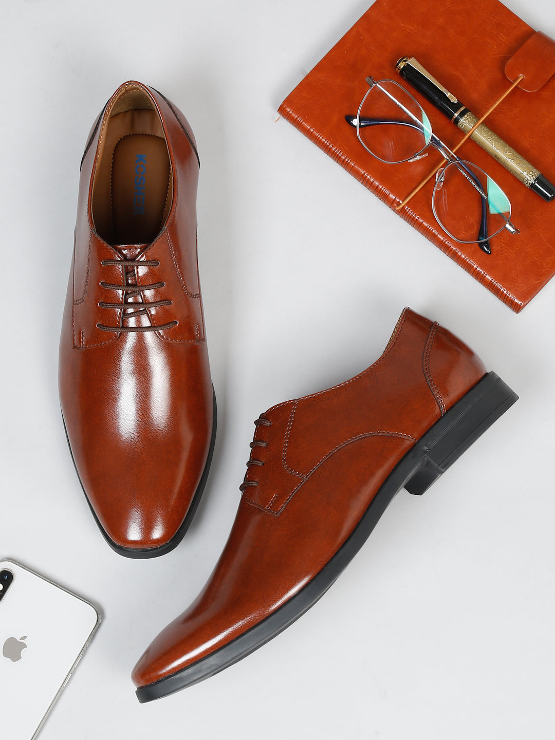 Kosher Tan Color Lace-up Formal Shoes