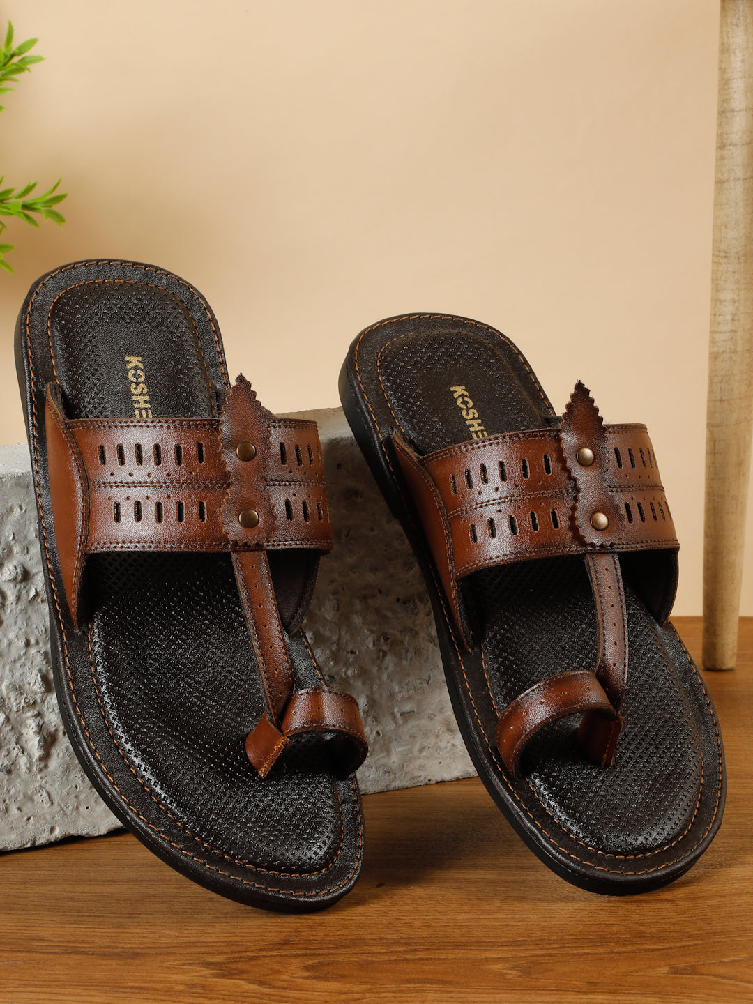 Kosher Tan Men's formal slipper