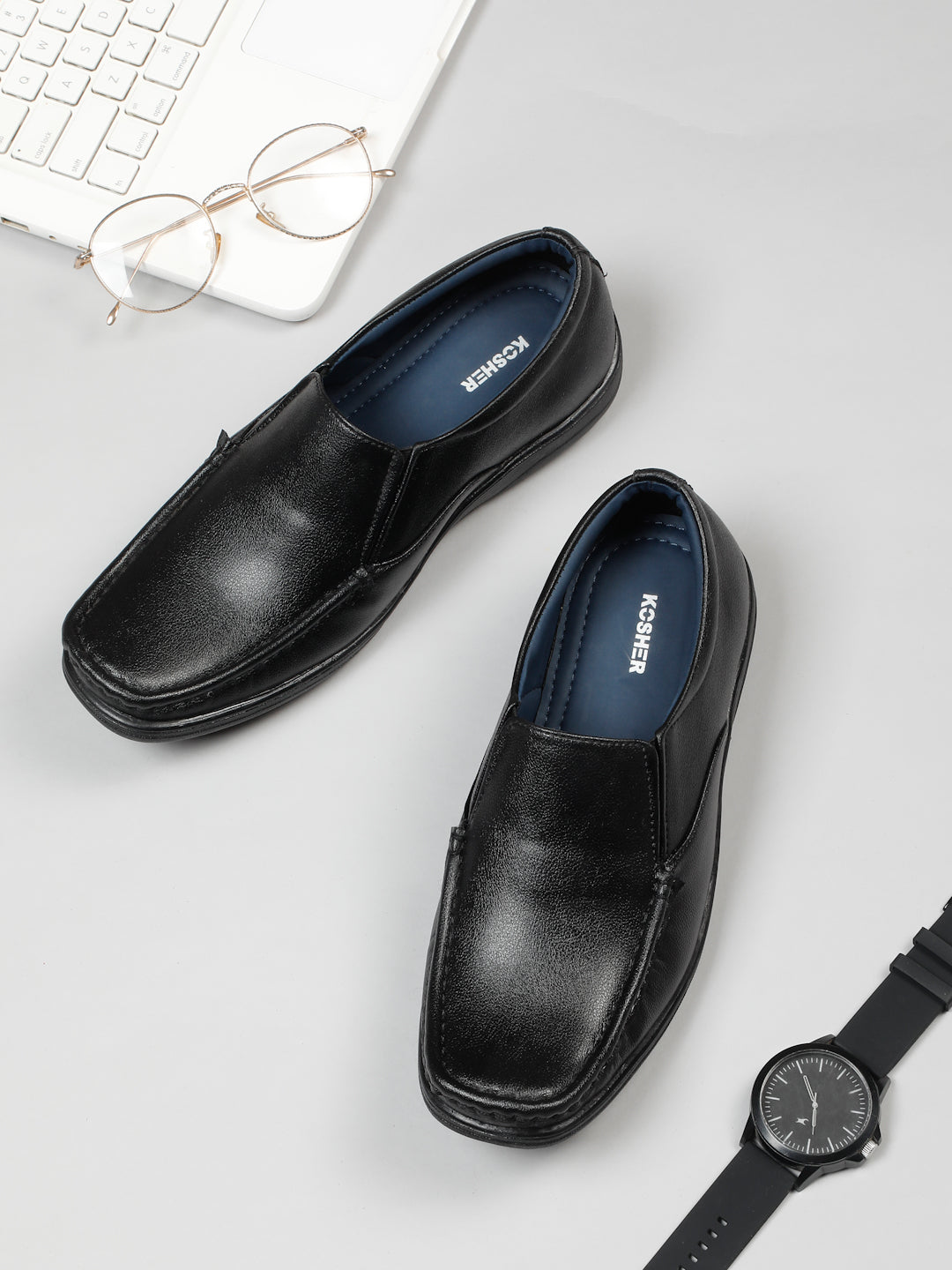 Kosher Black Color Lace-up Formal Shoes