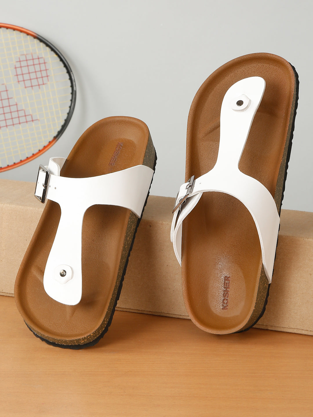 Kosher White Color Men's Casual Sandal, Slipper