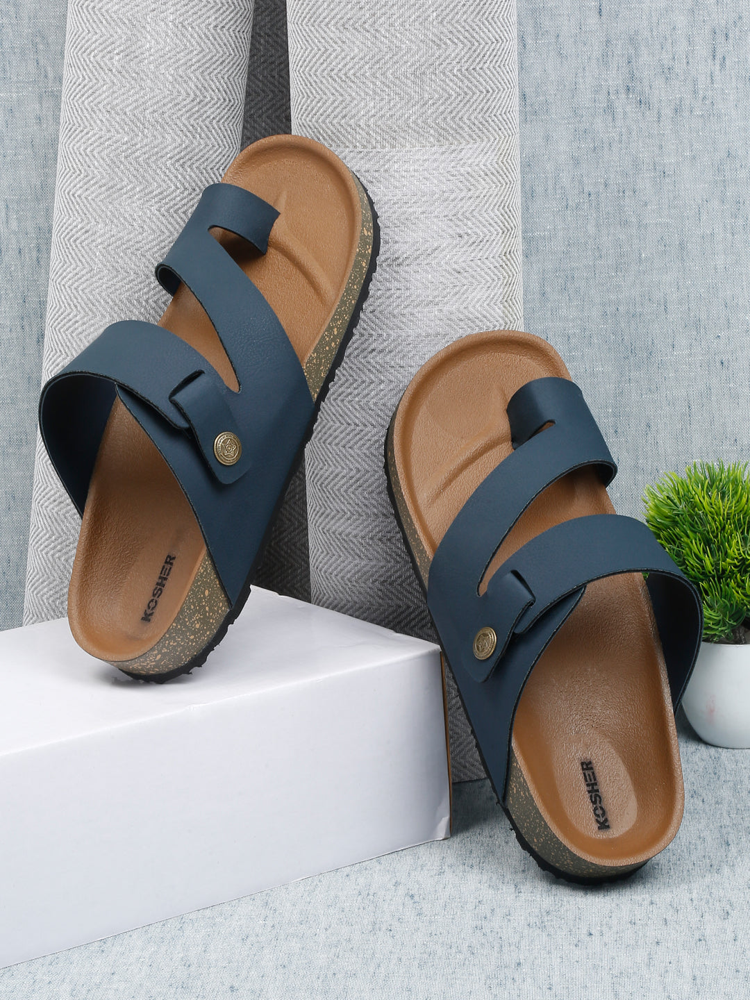 Kosher navy color casual slipper