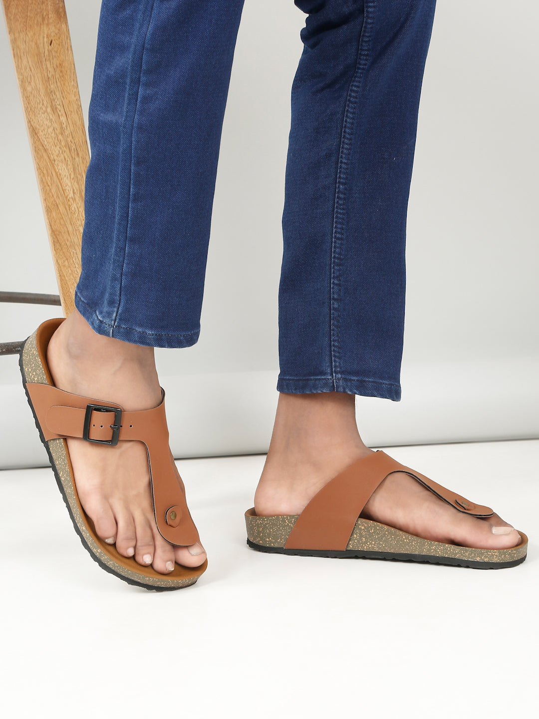 Kosher Tan Color Men's Casual Sandal, Slipper