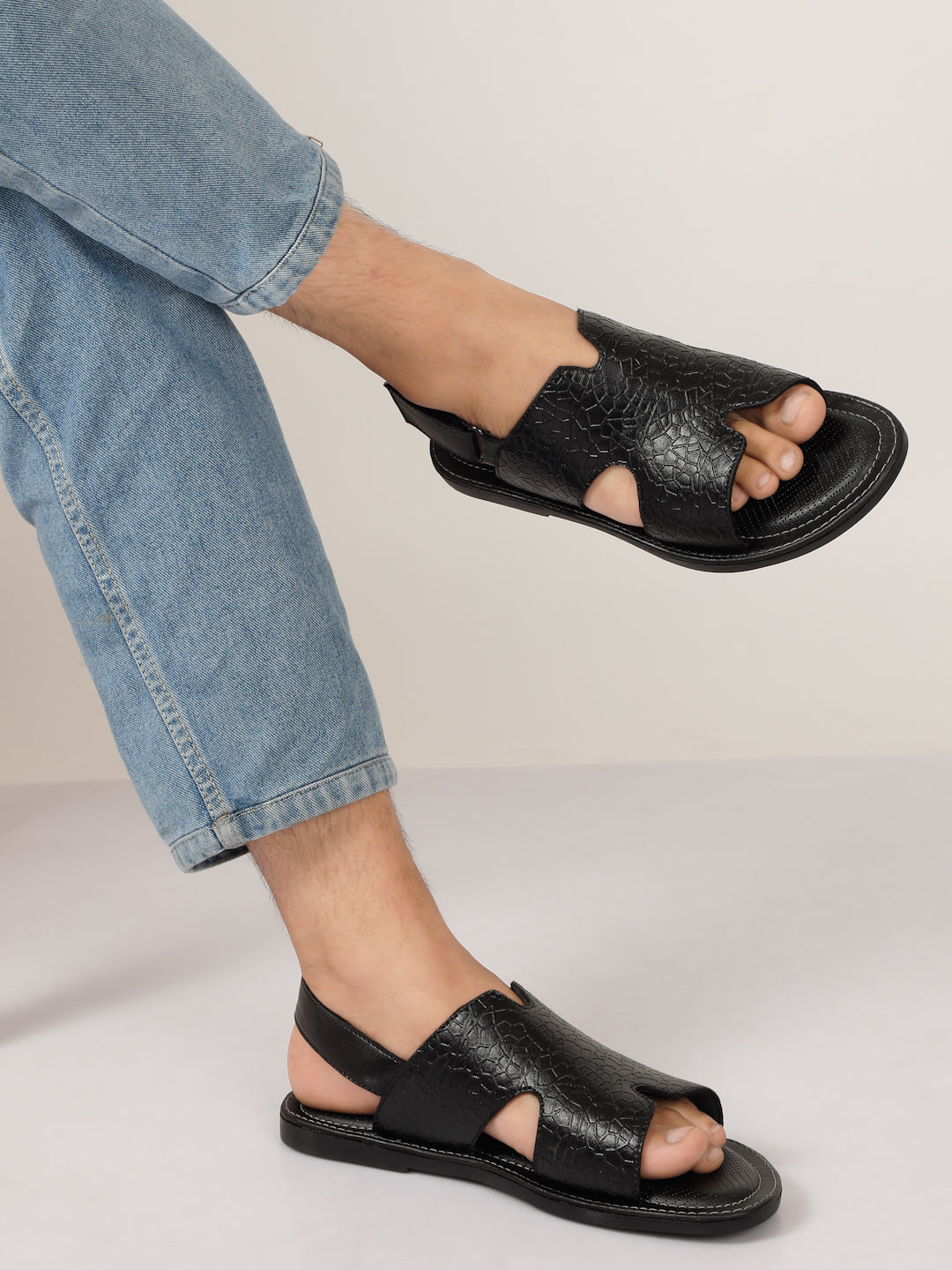 Kosher Black Men's formal sandal