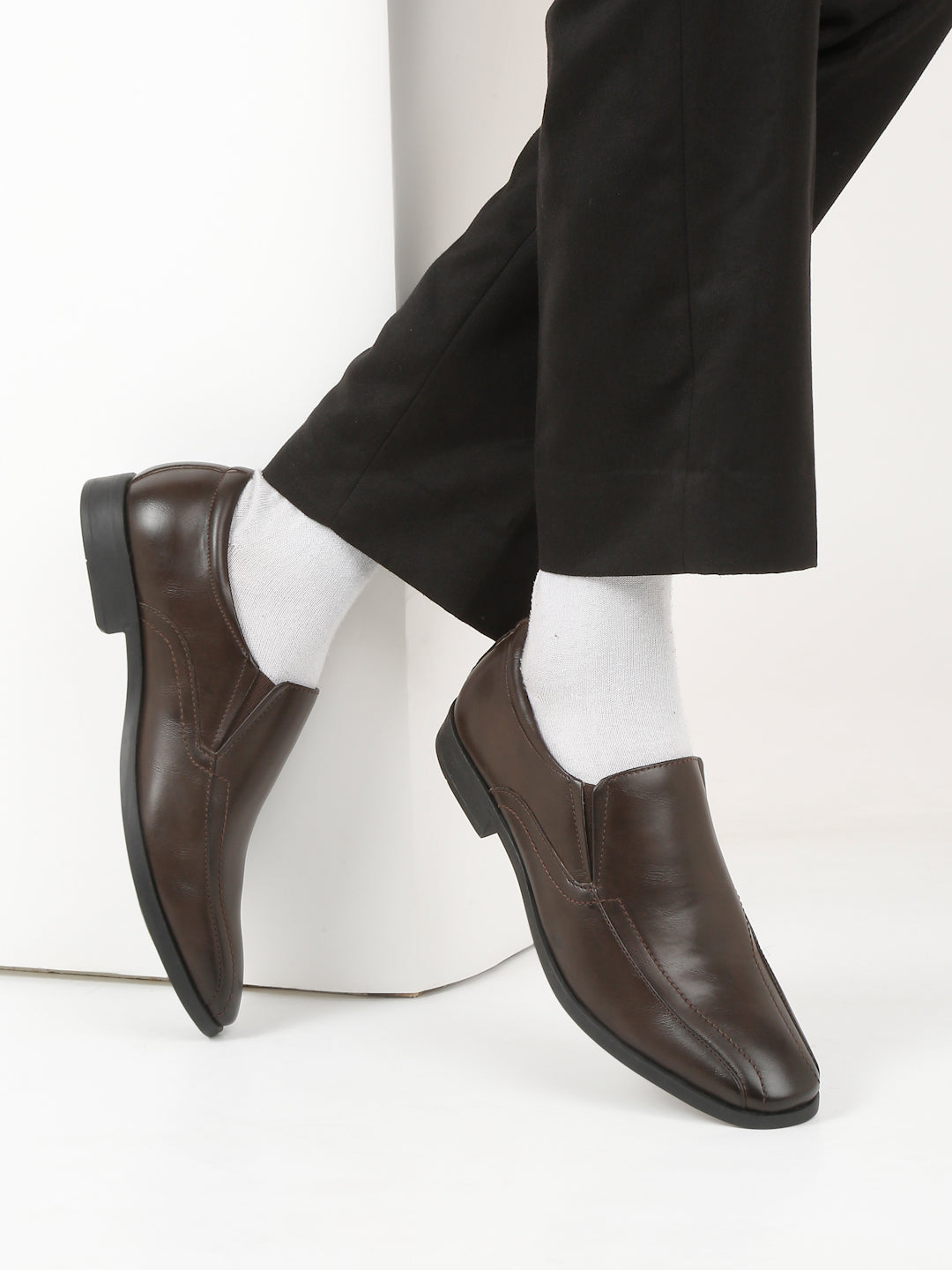 Kosher Brown Color Slip on Formal Shoes