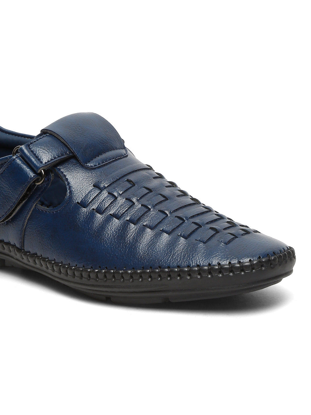 Kosher Navy Roman Faux Leather Men's Casual Sandal