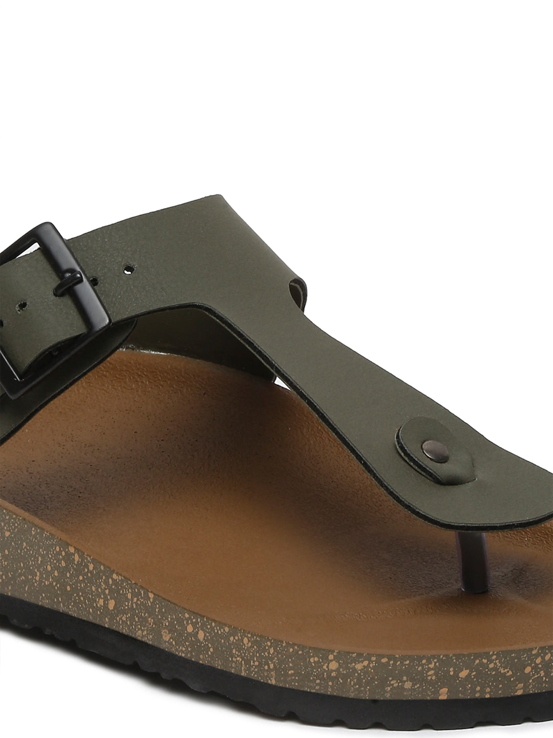Kosher Olive Color Men's Casual Sandal, Slipper