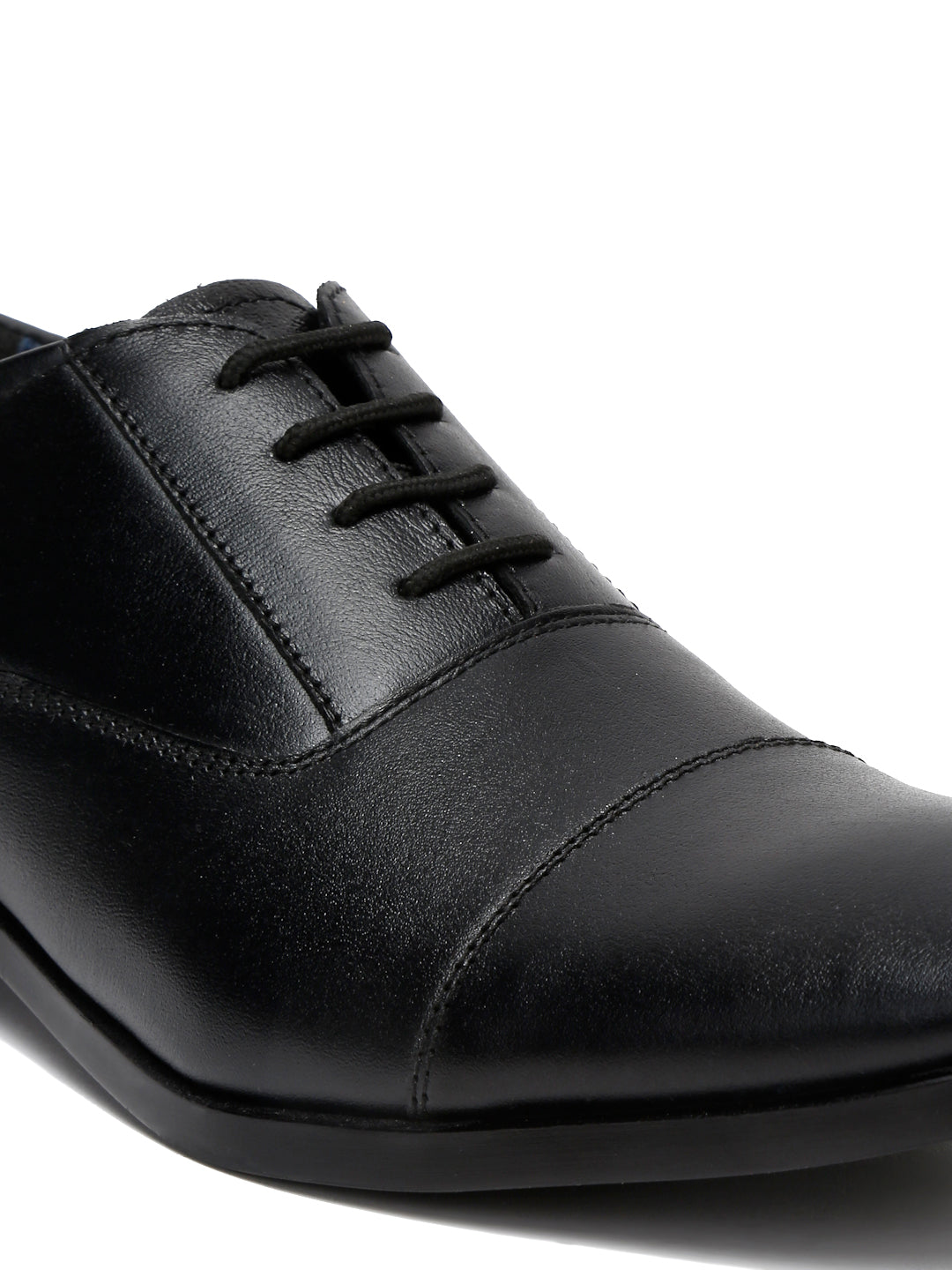 Kosher Black Genuine Leather Lace-up Formal Shoes