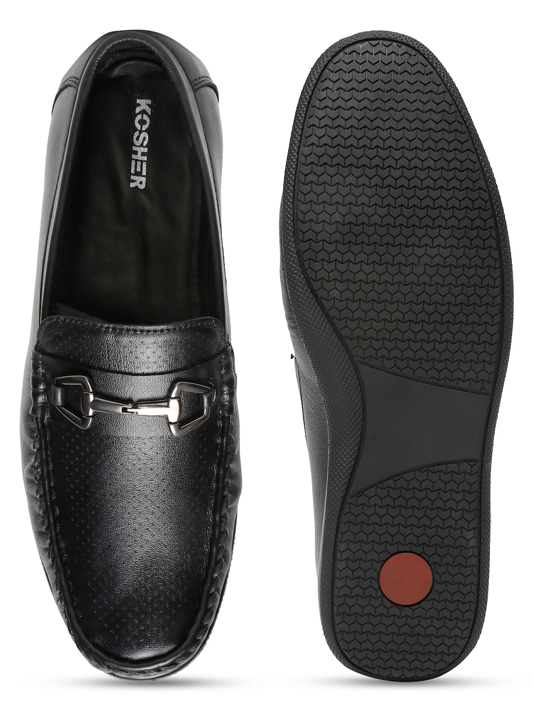 Kosher Black Color Slip-on Men's Casual Loafers