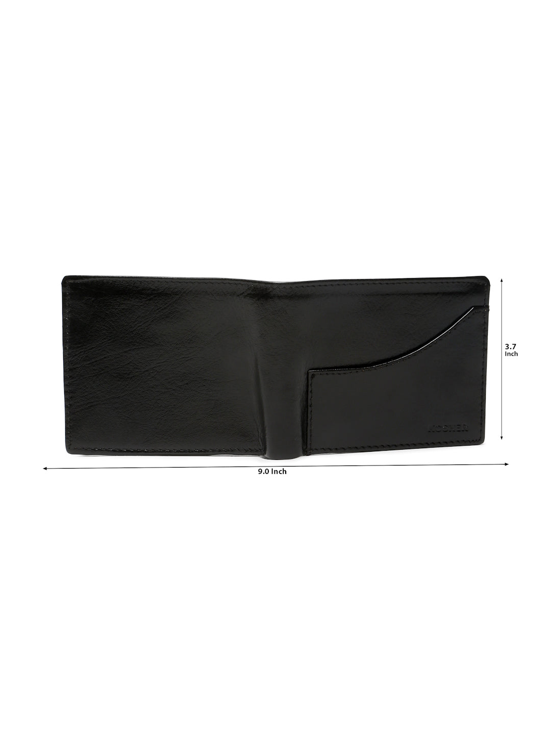 KOSHER Black Color Premium Men's Classic Leather Wallet With Coin Pocket and Rear Card Slots