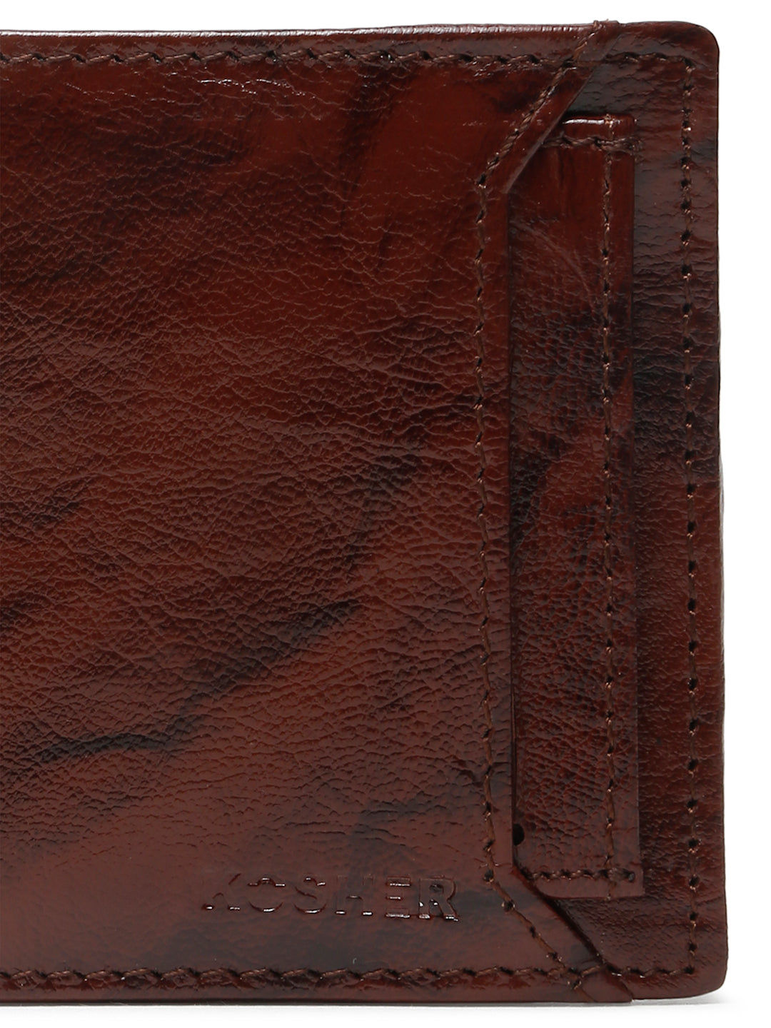KOSHER Black Color Vintage-Style Genuine Leather Bi-Fold Men's Wallet With Removable Metro Card Holder Sleeve (Copy)