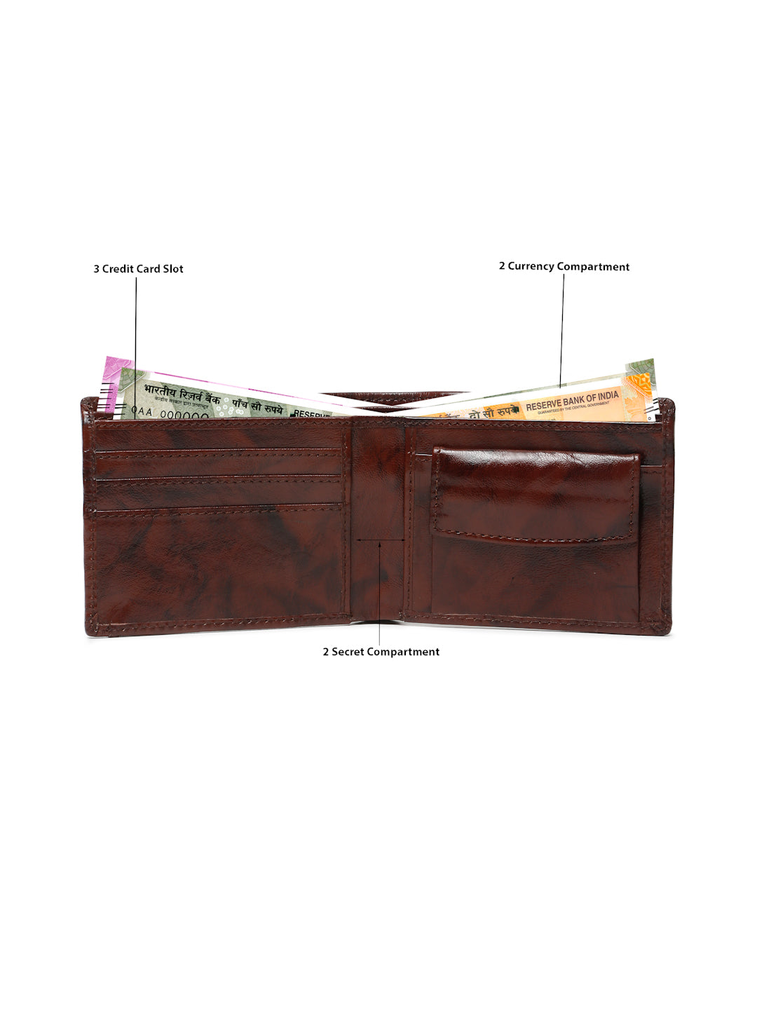 KOSHER Black Color Vintage-Style Genuine Leather Bi-Fold Men's Wallet With Removable Metro Card Holder Sleeve (Copy)