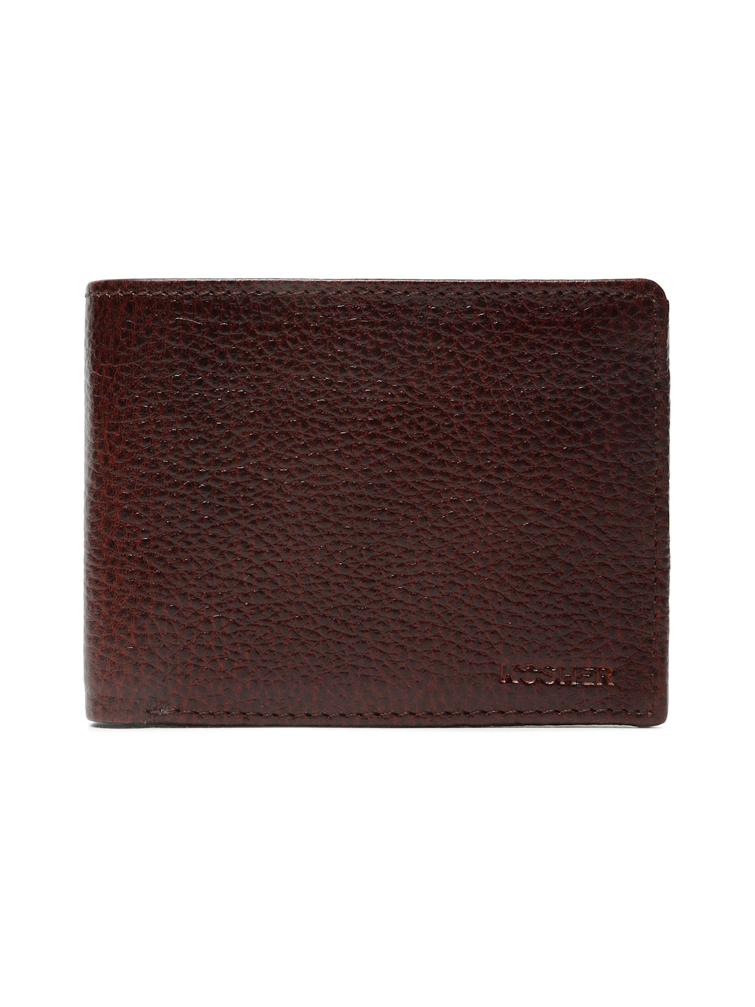 KOSHER Brown Color Men,s Classic Bi-Fold Premium Leather Wallet with Coin Pocket & Rear Slip Pocket For Card Slots