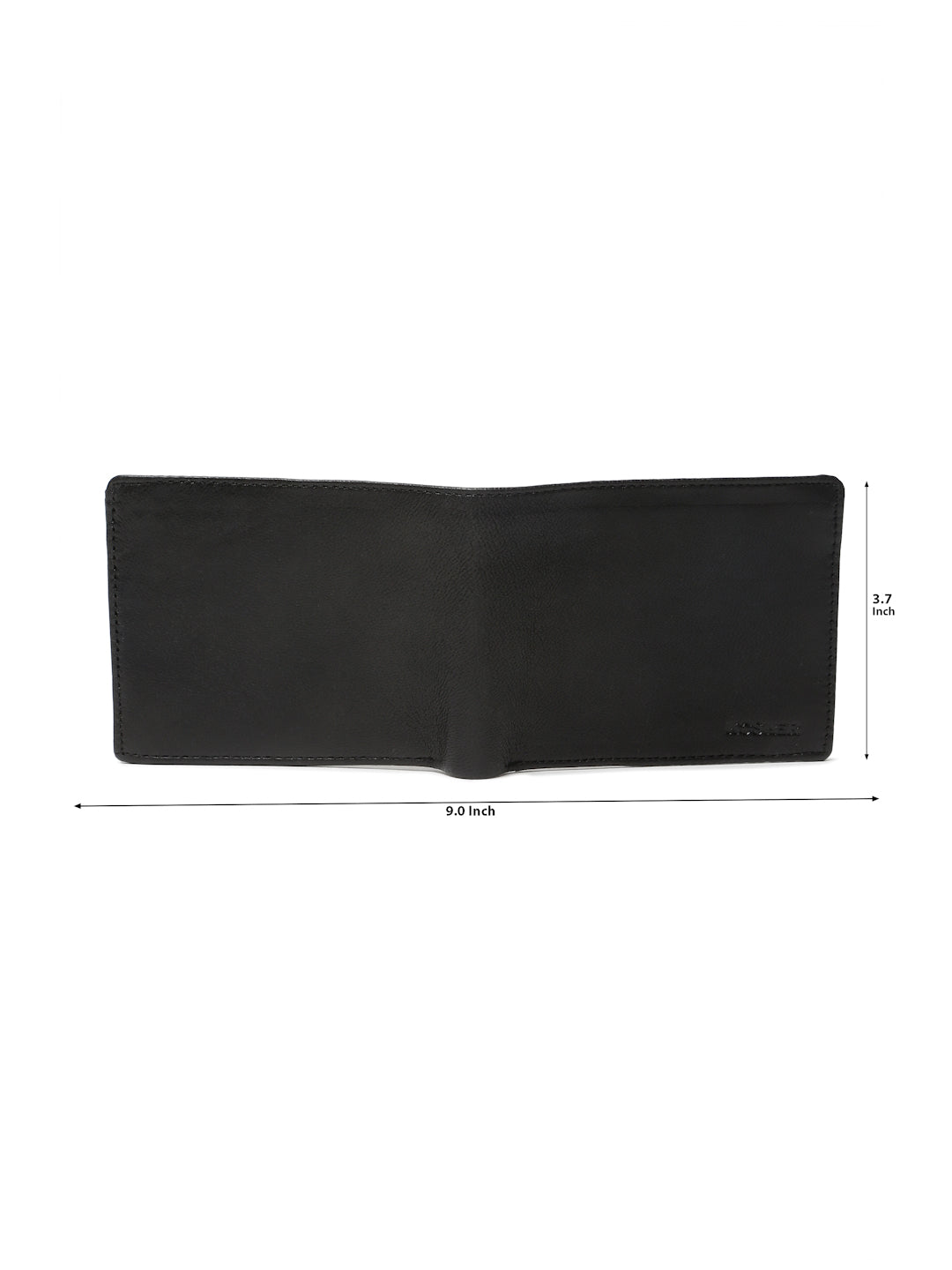 KOSHER Black Color Men's Genuine Leather Bi-Fold Wallet Slim Design With Card Slots & ID Window