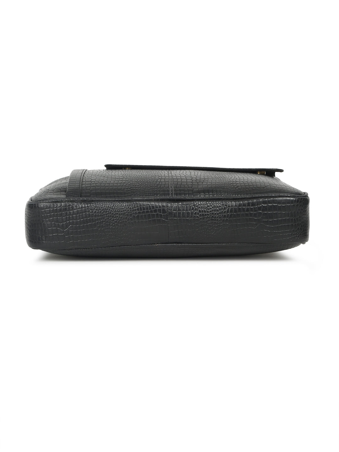 KOSHER Men's Crocodile Textured Genuine Leather Laptop Bag with Detachable Shoulder Strap for Men / Women