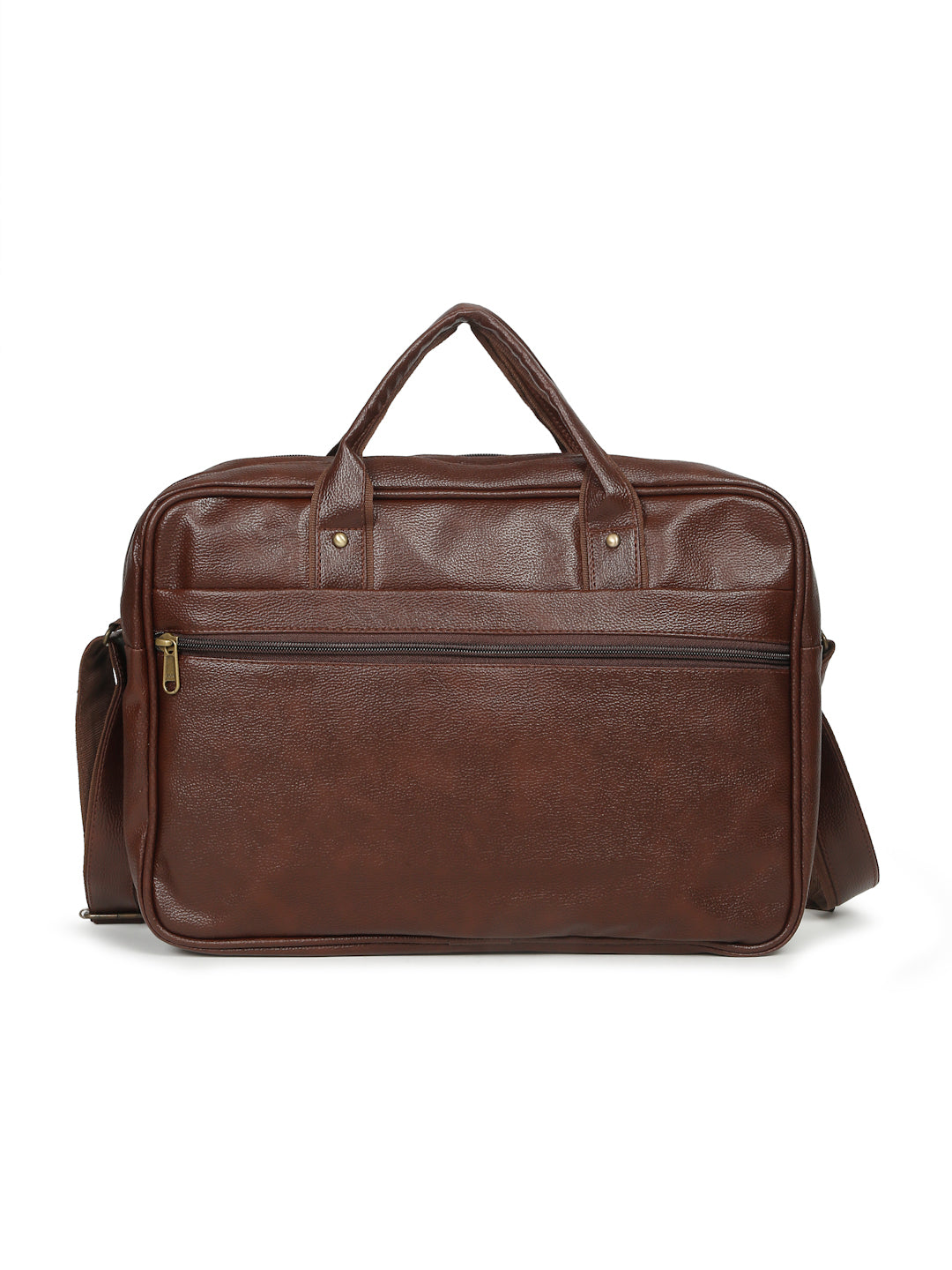 KOSHER Professional Brown Faux Leather Laptop Messenger Bag for Men / Women