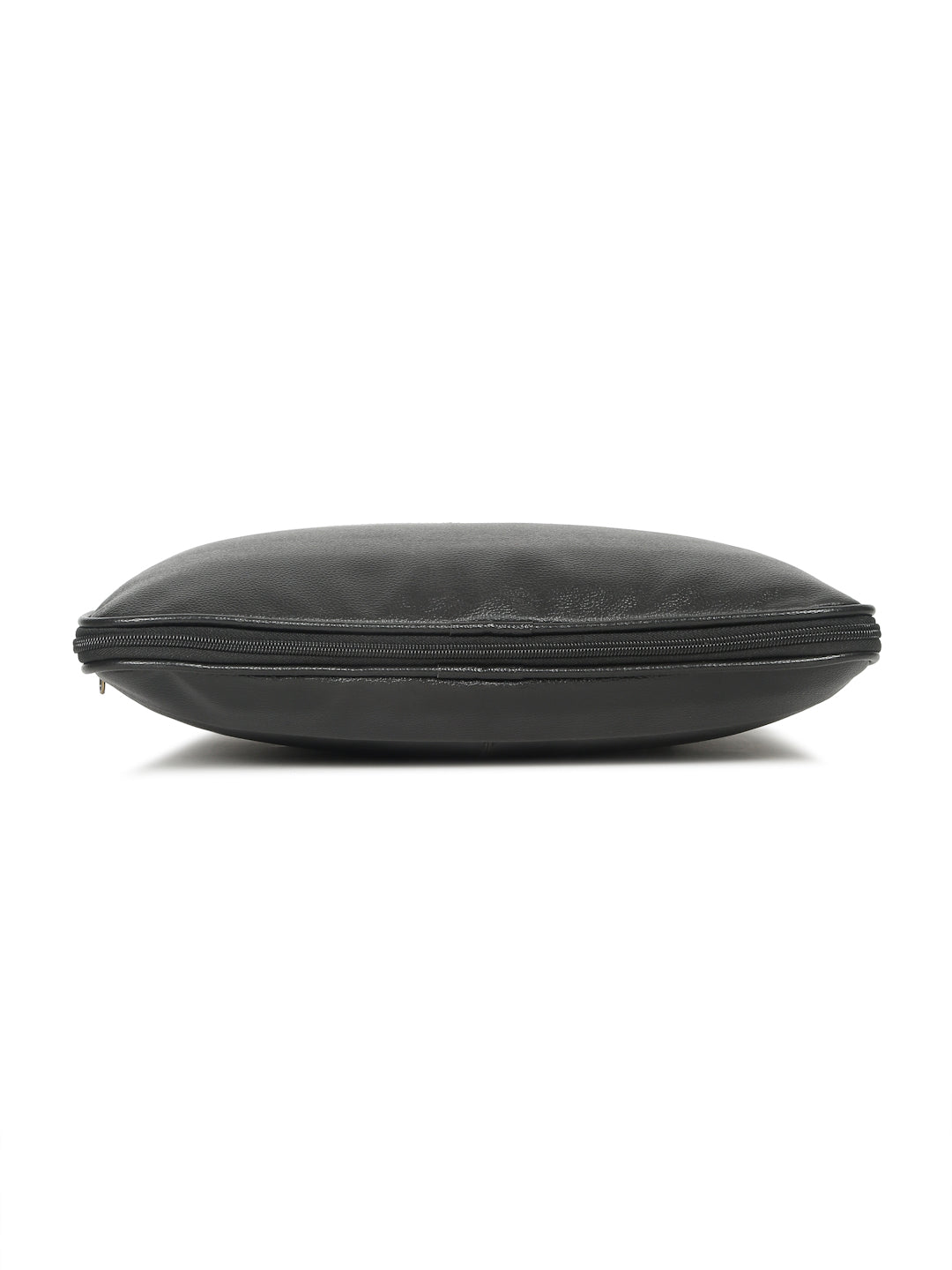 Kosher Premium Black Faux Leather Slim Laptop Messenger Bag for Men / Women
