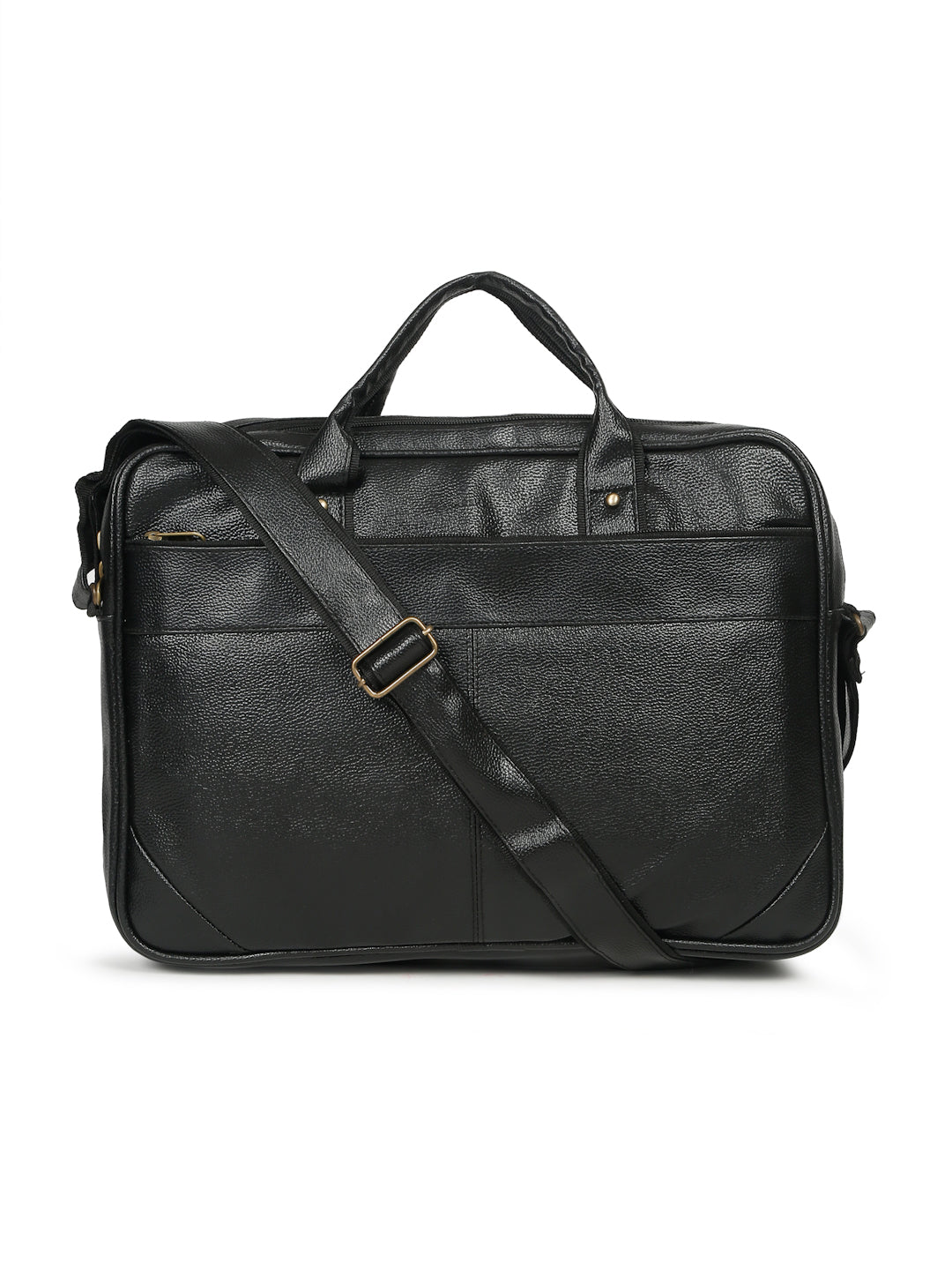 KOSHER Professional Black Faux Leather Laptop Messenger Bag for Men / Women