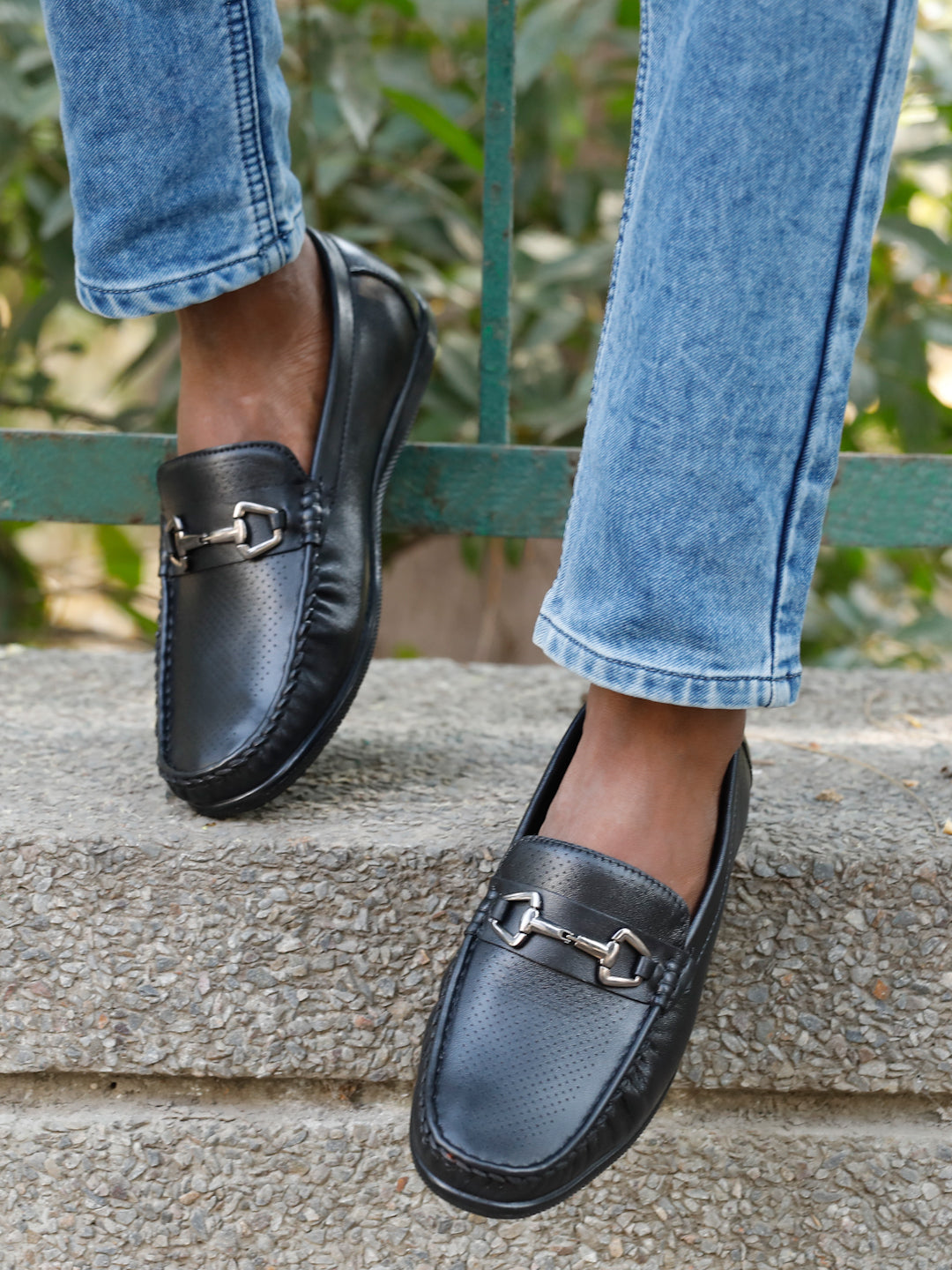 Kosher Black Color Slip-on Men's Casual Loafers