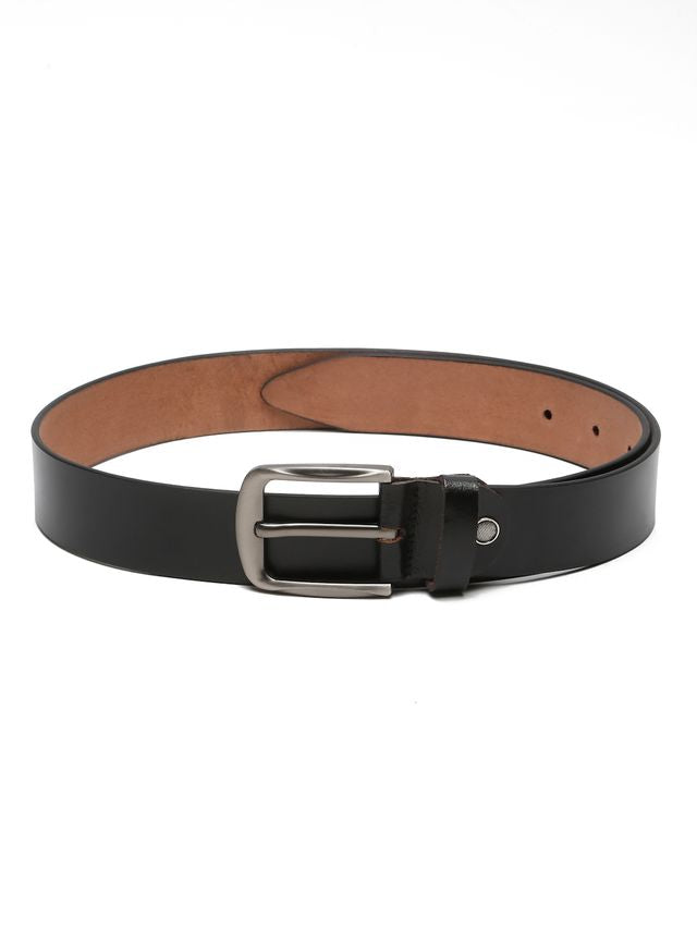 KOSHER Black Color Men's Classic Leather Belt with Antique Finish Buckle – 100% Genuine Leather Belt