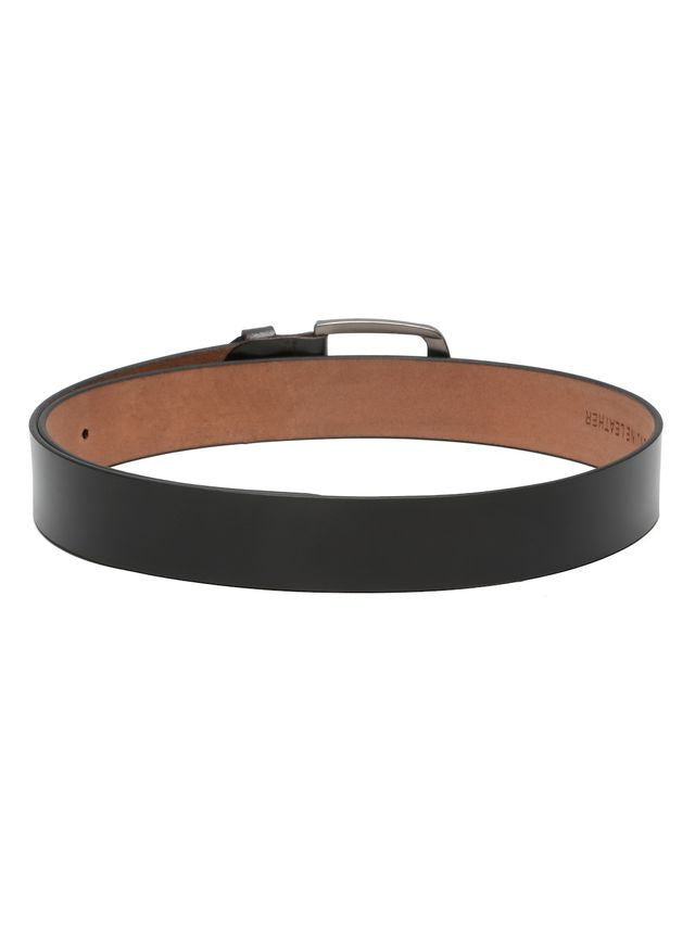 KOSHER Black Color Men's Classic Leather Belt with Antique Finish Buckle – 100% Genuine Leather Belt