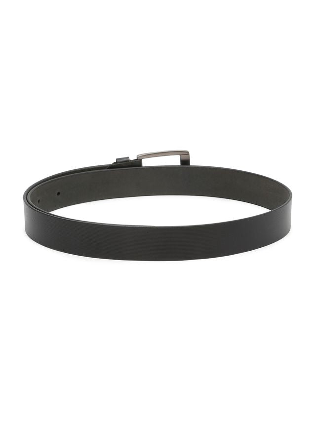 KOSHER Black Color Men's Textured Genuine Leather Belt With Antiqe Finish Buckle – Elegant Textured Finish Belt