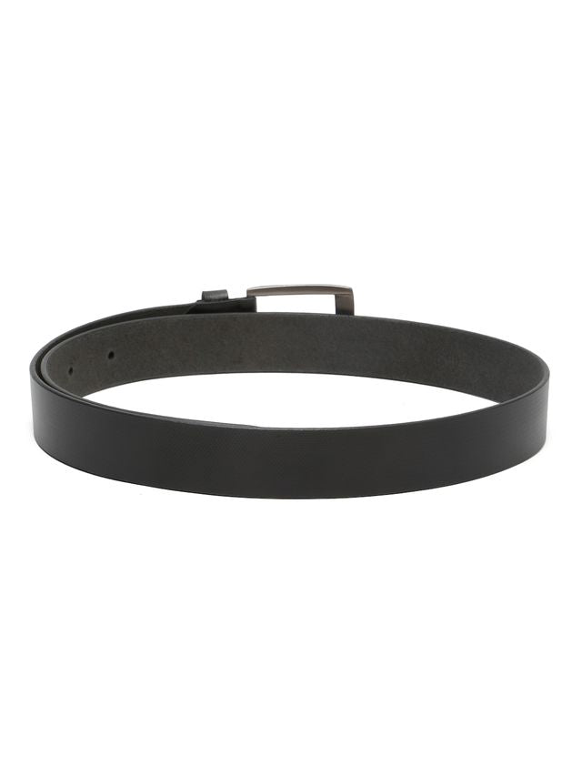KOSHER Black Color Men's Textured Genuine Leather Belt With Antiqe Finish Buckle – Elegant Textured Finish Belt