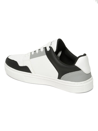 Kosher Men's Stylish Sneakers in White, Black & White