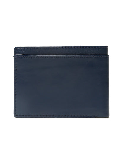 KOSHER Blue Color V Strap Premium Leather Wallet With Tich Button Coin Pocket Wallet For Men's
